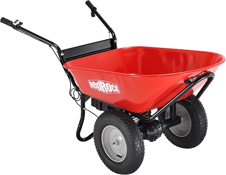 Wheelbarrow Utility Cart, Electric Powered Cart, 24V 14Ah 180W, AGM Battery 330lbs Max Capacity, Max Cubage 4 Cuft, Barrel Dump Material Debris Hauler