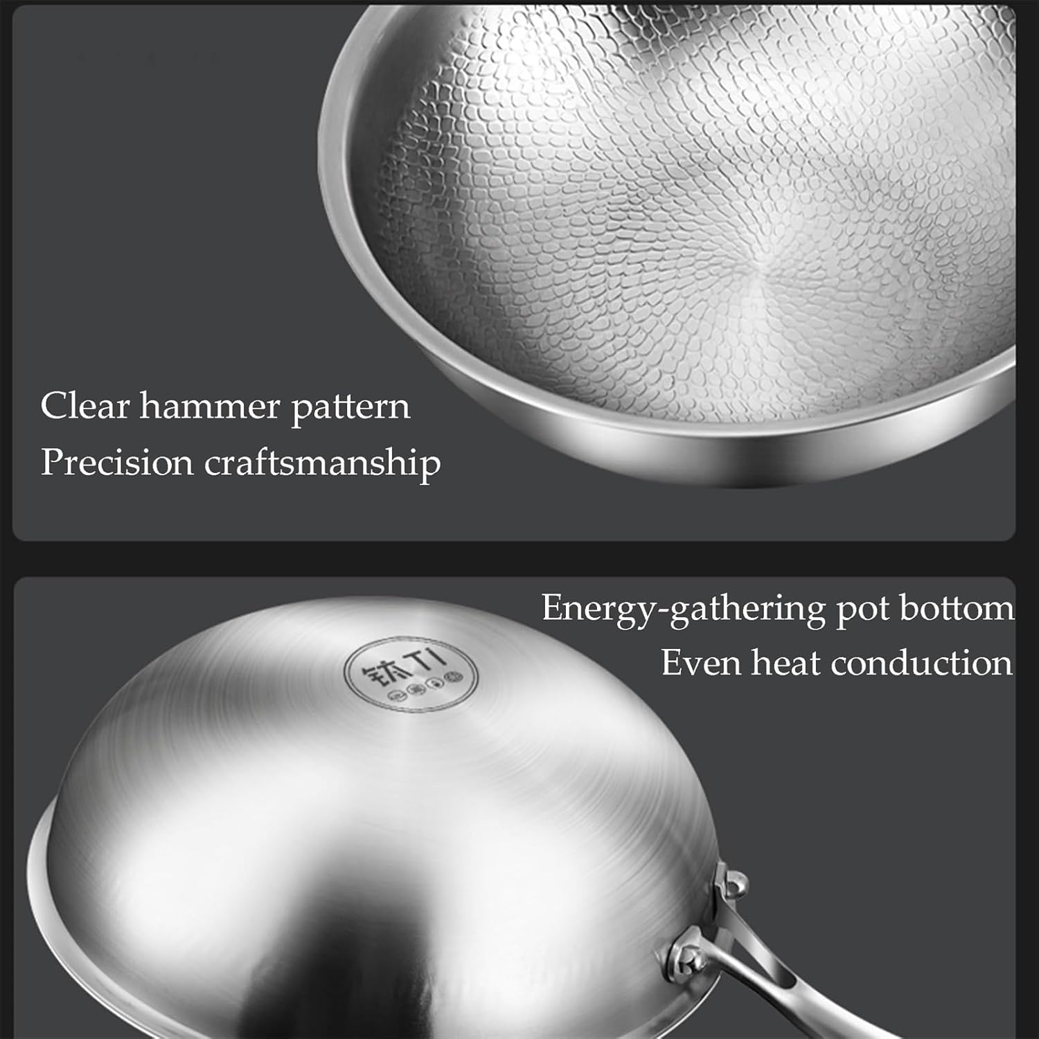 Titanium Hammered Pan Pro with Lid, Durable Scratch-Resistant Titanium Frying Pans for Cooking Non Stick, Even Heating for Cooking, Nutritious Pan for Cooking