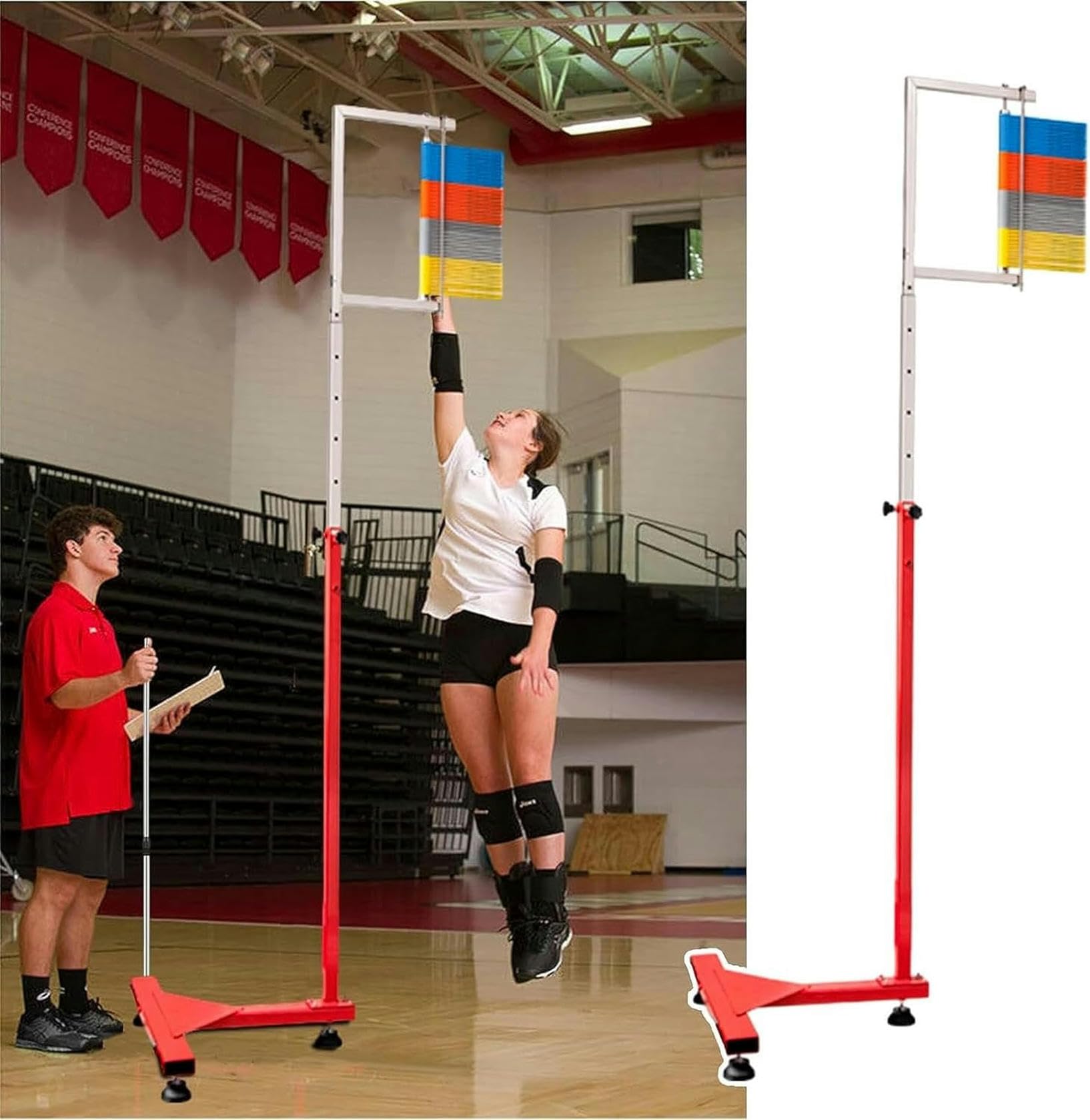 Testeur de saut vertical pour volley-ball et basket-ball échelle autonome réglable de 4.5 à 9.8 pieds