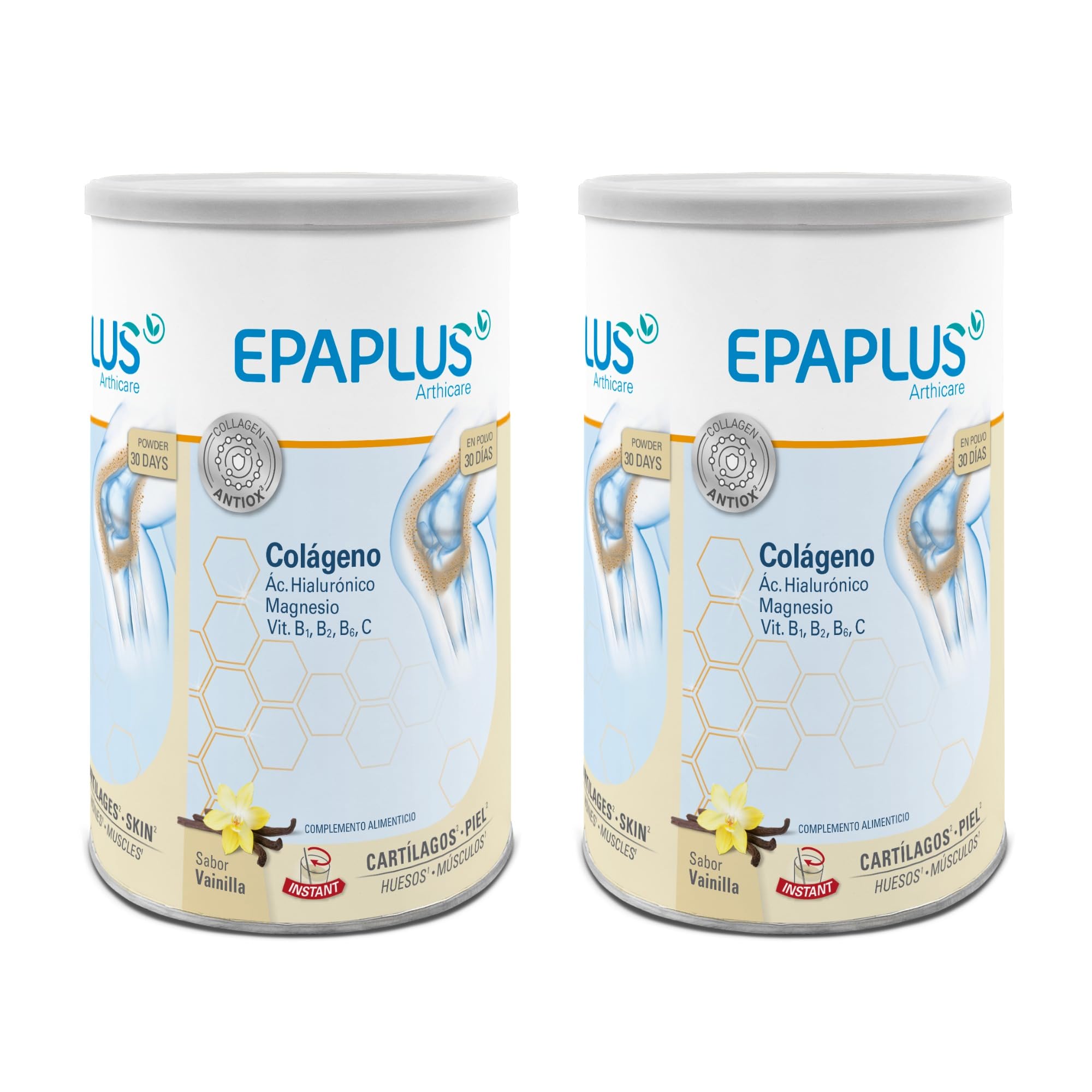 EPAPLUS Arthicare, Colágeno + Magnesio + Ácido Hialurónico, Colágeno Hidrolizado con Magnesio y Ácido Hialurónico, Polvo, Disolución Instant, Sabor Vainilla, Tratamiento 30 Días, 330 gramos