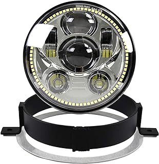 VTX led 5.75 inch Round LED motorcycle with Ring Mounting Bracket Fit for 2002-2009 compatible with Honda VTX 1300 & VTX 1800, Easy to Install (Chrome)
