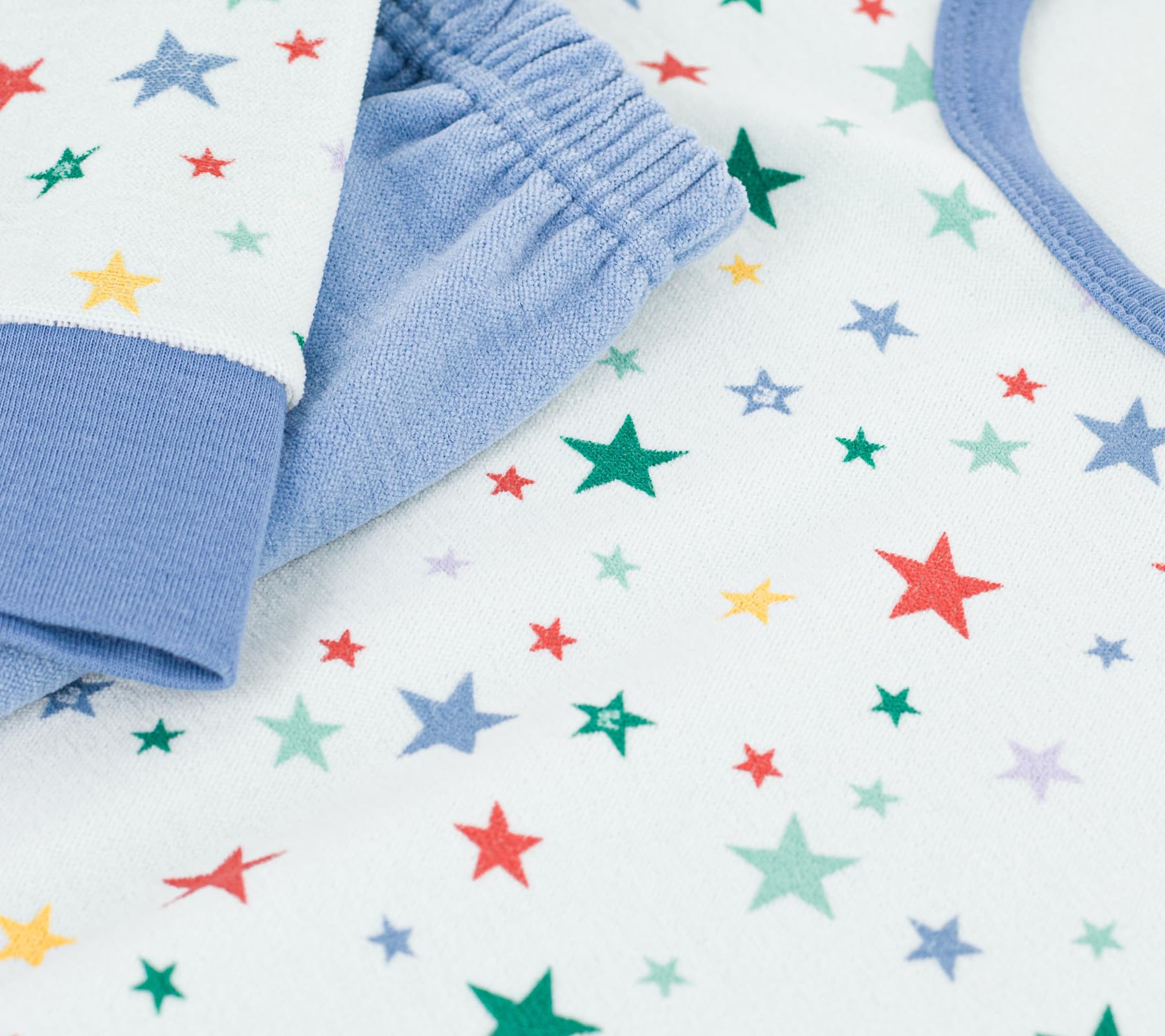 Petit Bateau Pigiama Bambino in Velluto Stampato Stelle 14A Blu/Multico