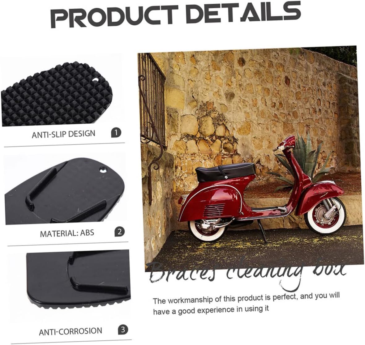 8Pcs Motorbike Kickstand Pads Wear Resistant Side Stand Supports for Enhanced Stability and Skid Protection for Off Road Vehicles and Motorcycle Parking