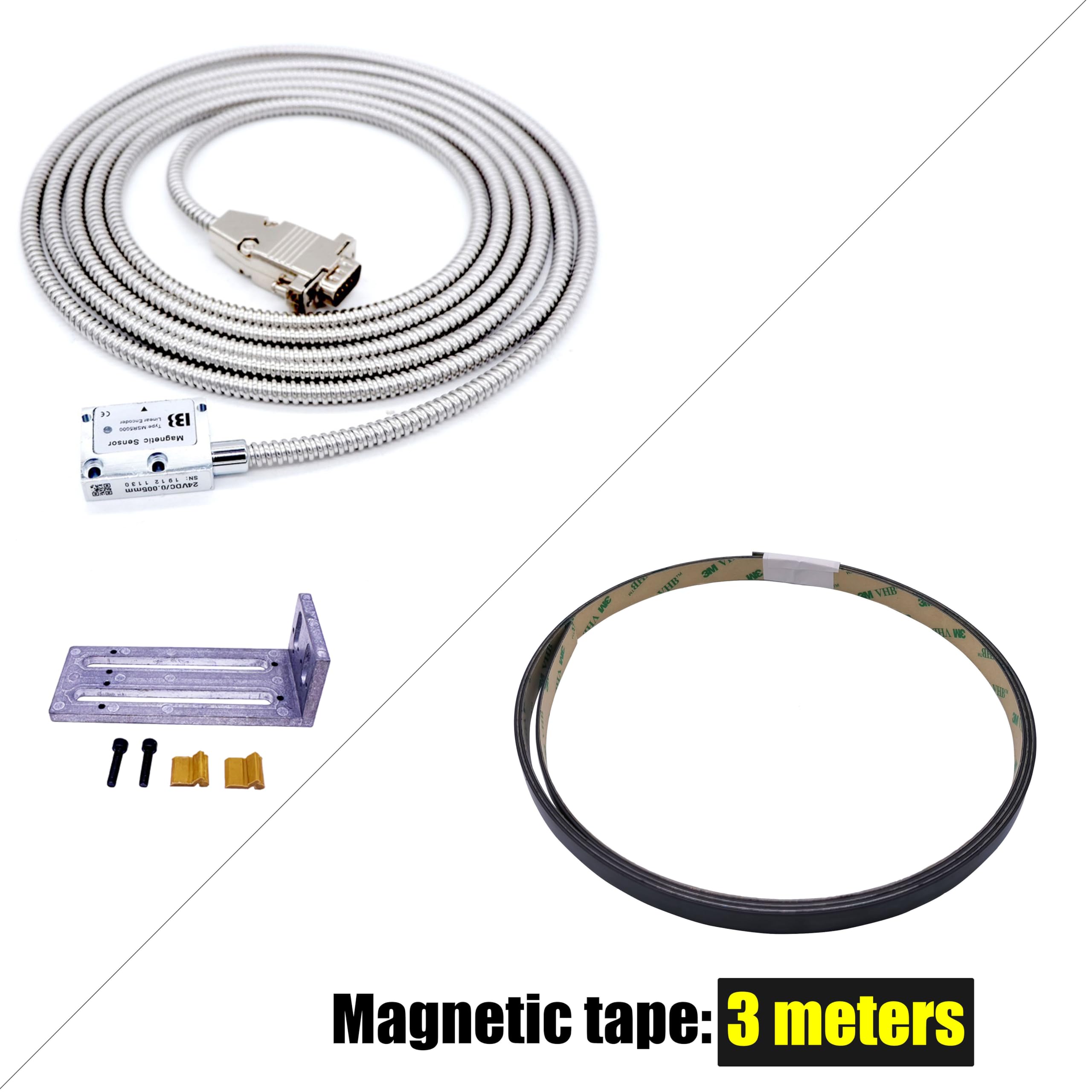 Encoder lineare, Fresatrice ad Alta precisione for tornio e rettificatrice DRO Magnetica 5V 0,005mm Encoder lineare Magnetico,Strumenti DRO(MSR5000-3000mm)