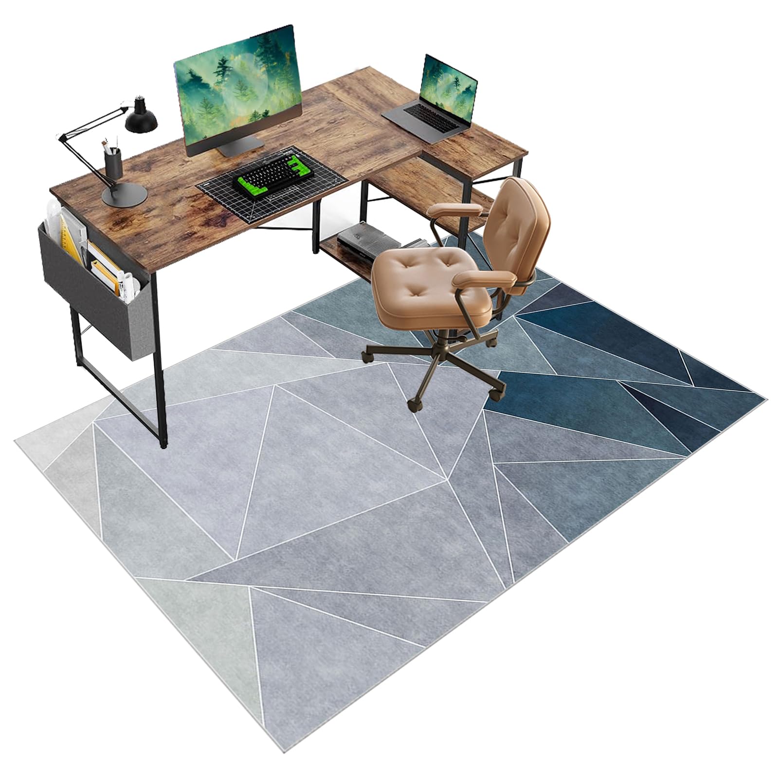 Tapis de chaise de bureau pour espace informatique et coin jeu vidéo sur parquet