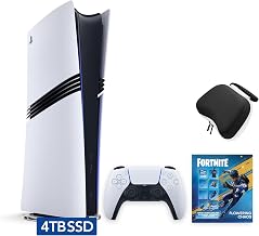 Sony PlayStation 5 Pro 4TB Digital Edition Fortnite Flowering Chaos Bundle with Controller Case - White - Upgraded 4TB Ultra Fast SSD Double the Storage Space Flagship PS5 Pro - White [playstation_5]