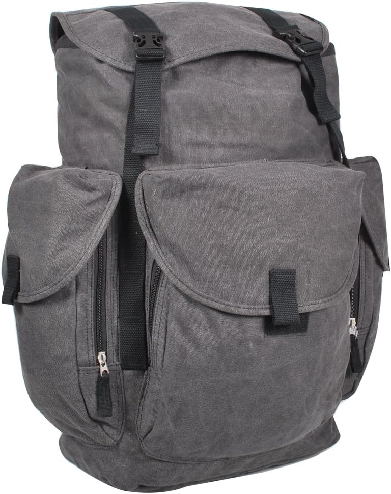 Everest Luggage Canvas Backpack, Charcoal, Charcoal, One Size