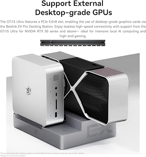 Vista 45 de Beelink EQI Mini PC W-11 Pro i3-1220P 16GB DDR4 500GB NVMe M.2 SSD Dual Display 4K@60Hz Salida, Wi-Fi 6, RJ45, PSU integrada para oficina