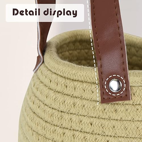 Miniatura 8 de Juego de 2 cestas colgantes de yute para pared, cesta de pared de granja para almacenamiento y organizador, cestas decorativas para colgar en la