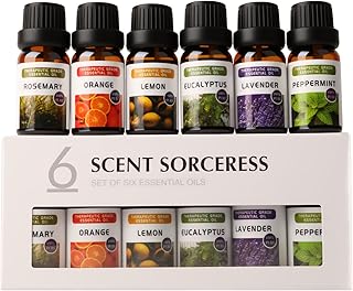 Essential Oils Sets - 6 Premium Fragrance Oils for Diffusers, Candles & Aromatherapy, Calm Mind, Sweet Dreams, Happy, Relax, Air Freshening, for Humidifiers, Massage, 6x10ML