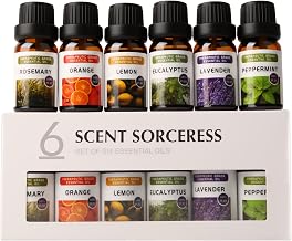 Essential Oils Sets - 6 Premium Fragrance Oils for Diffusers, Candles & Aromatherapy, Calm Mind, Sweet Dreams, Happy, Relax, Air Freshening, for Humidifiers, Massage, 6x10ML