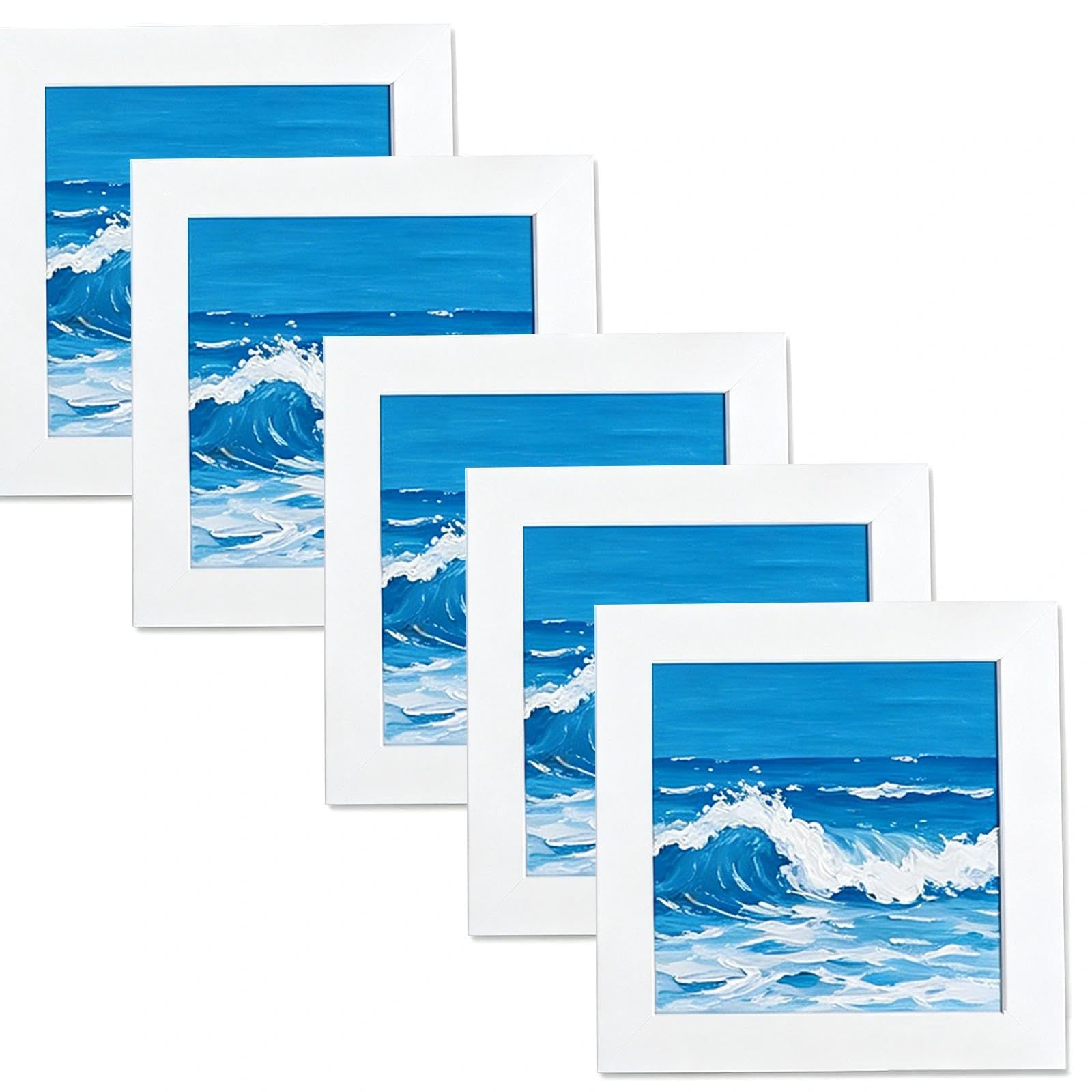 5 Pcs 4x4 White Square Small Picture Frames – Mini Photo Frames for Tabletop, Wall, Desk or Shelf, Great for 4x4 Prints, Home Decor and Gift Giving