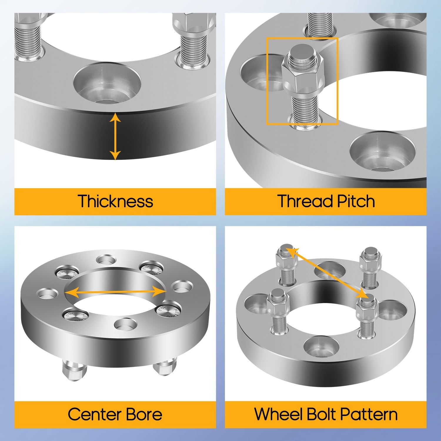 OCPTY 4x108 to 4x100 Wheel Adapters 1 inch with 12x1.5 ThreadSize 78.1mm Hub Bore fits 1995-2000 for Contour Wheel Adapter 2PCS