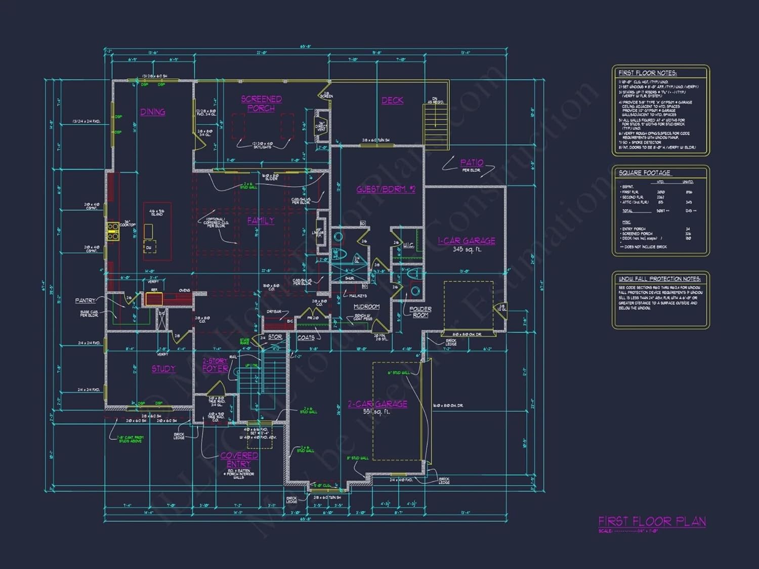 20-1539 HOUSE PLAN - Impressive Modern Suburban House Floor Plan with CAD Design