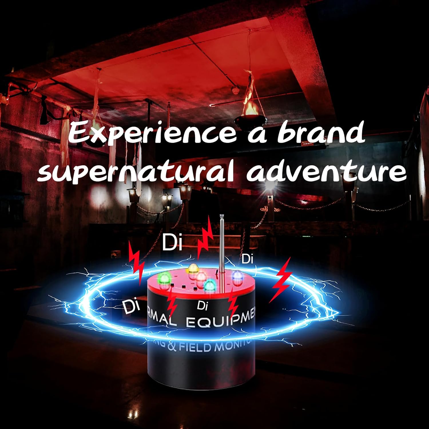 Advanced Ghost Hunting Equipment with Temperature Deviation Detection and Enhanced Sensitivity, EMF for Professional Paranormal Investigators, Electromagnetic Measuring Detectors, Red