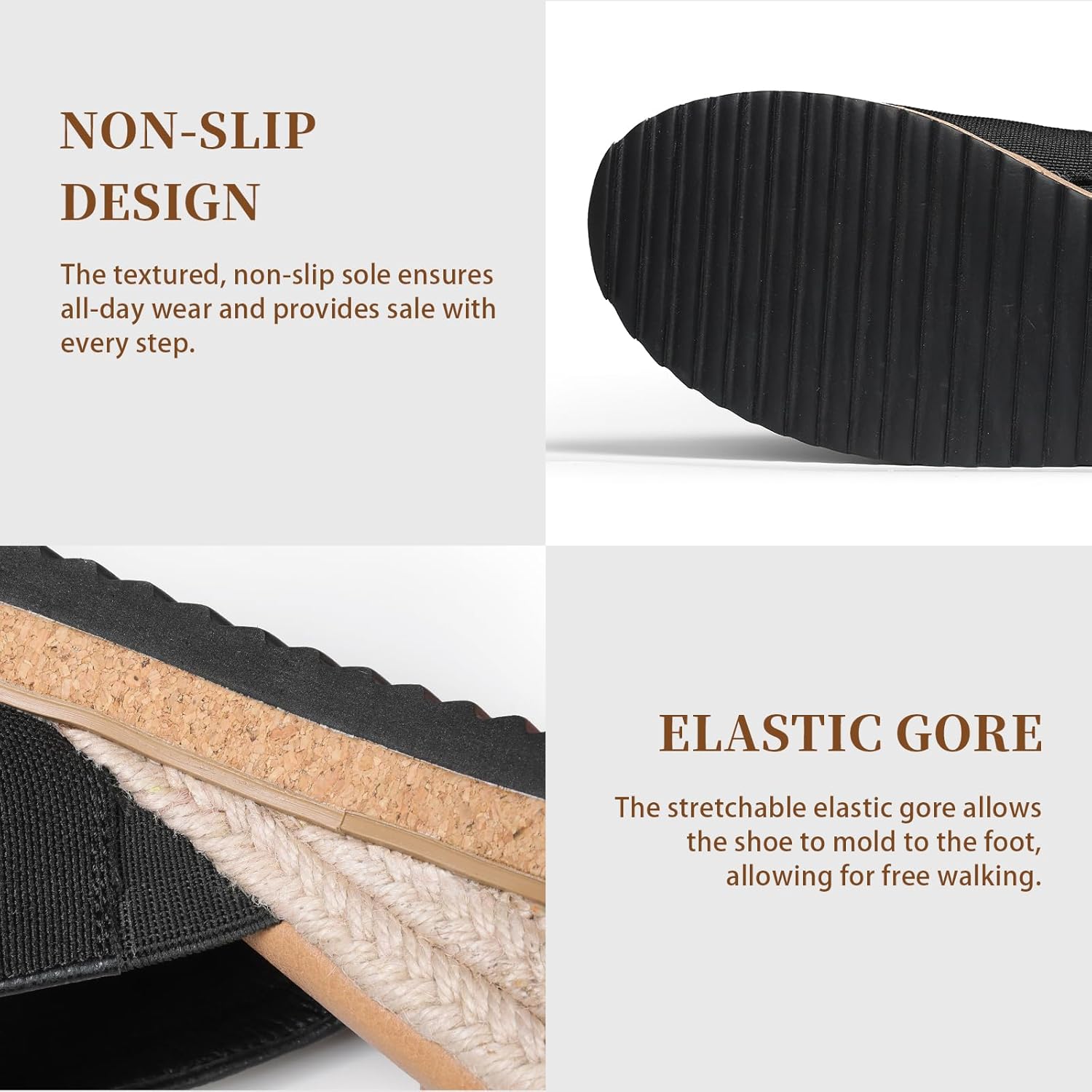 mikarka Slip On Wedge Sandals for Women, Open Toe Resort Platform Sandals Comfortable Beach Sandals Slide Espadrilles Wedges Dressy Summer Sandals Mules - Image 5