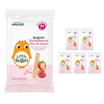 Little Bellies Organic Strawberry Pick-Me Sticks Baby Snack 0.56 oz, 5 Pack