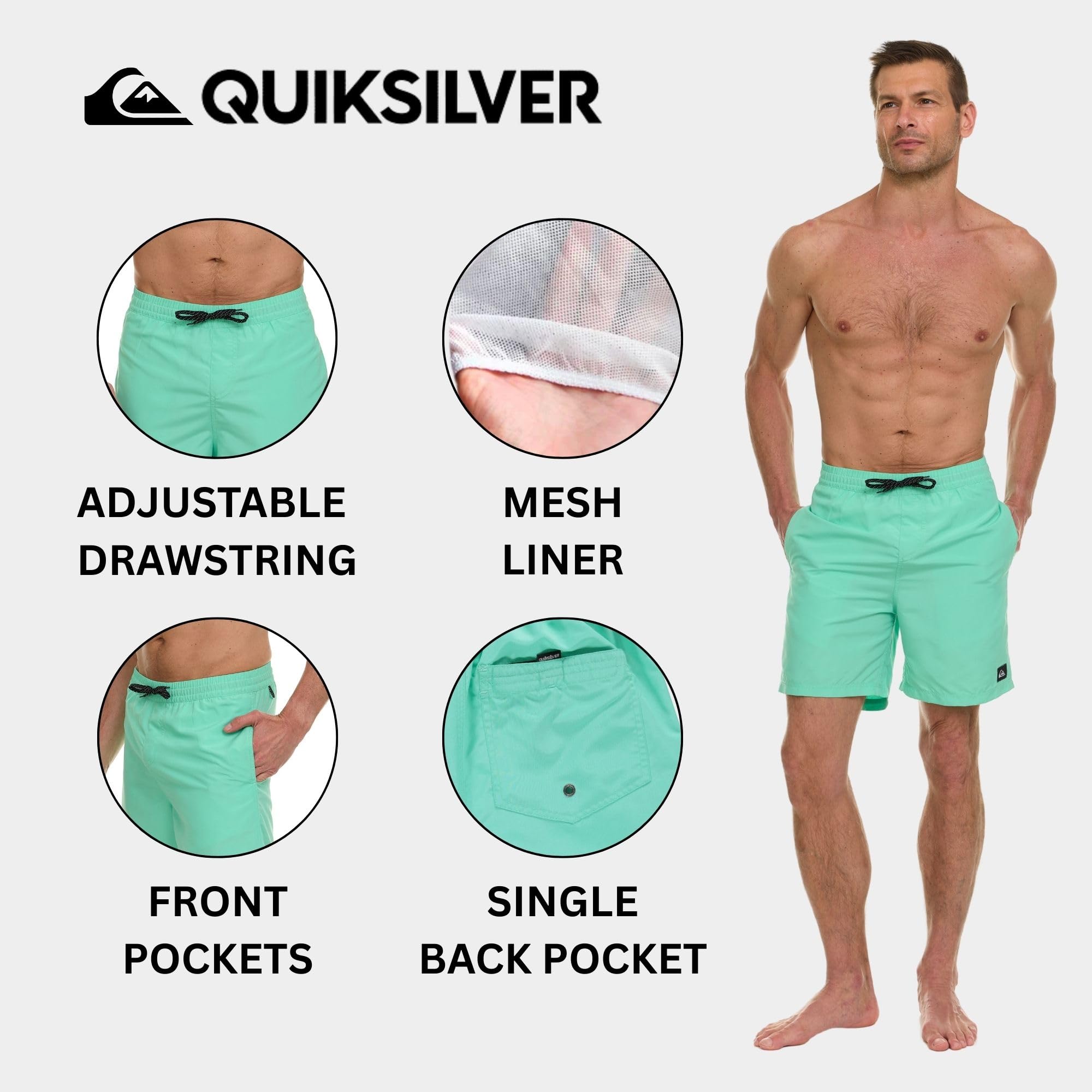 Quiksilver Badehose für Herren, groß und groß, schnell trocknend, 25,4 cm