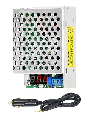 DIHOOL 12V to 24V DC Step Up Converter, 12v to 36v 19v 15v 30v, Adjustable Voltage Regulator DC Boost Converter with Cigarette Lighter Plug