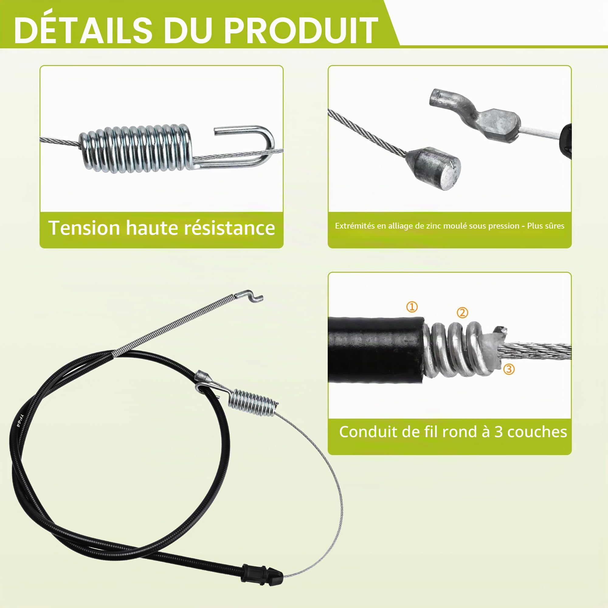119-2379 290-945 Câble de contrôle de traction pour Toro 20378 20379 21378 | Compatible avec les tondeuses à gazon à traction avant Toro 20330 20331 20350 20351 20339 20370 20371 20377