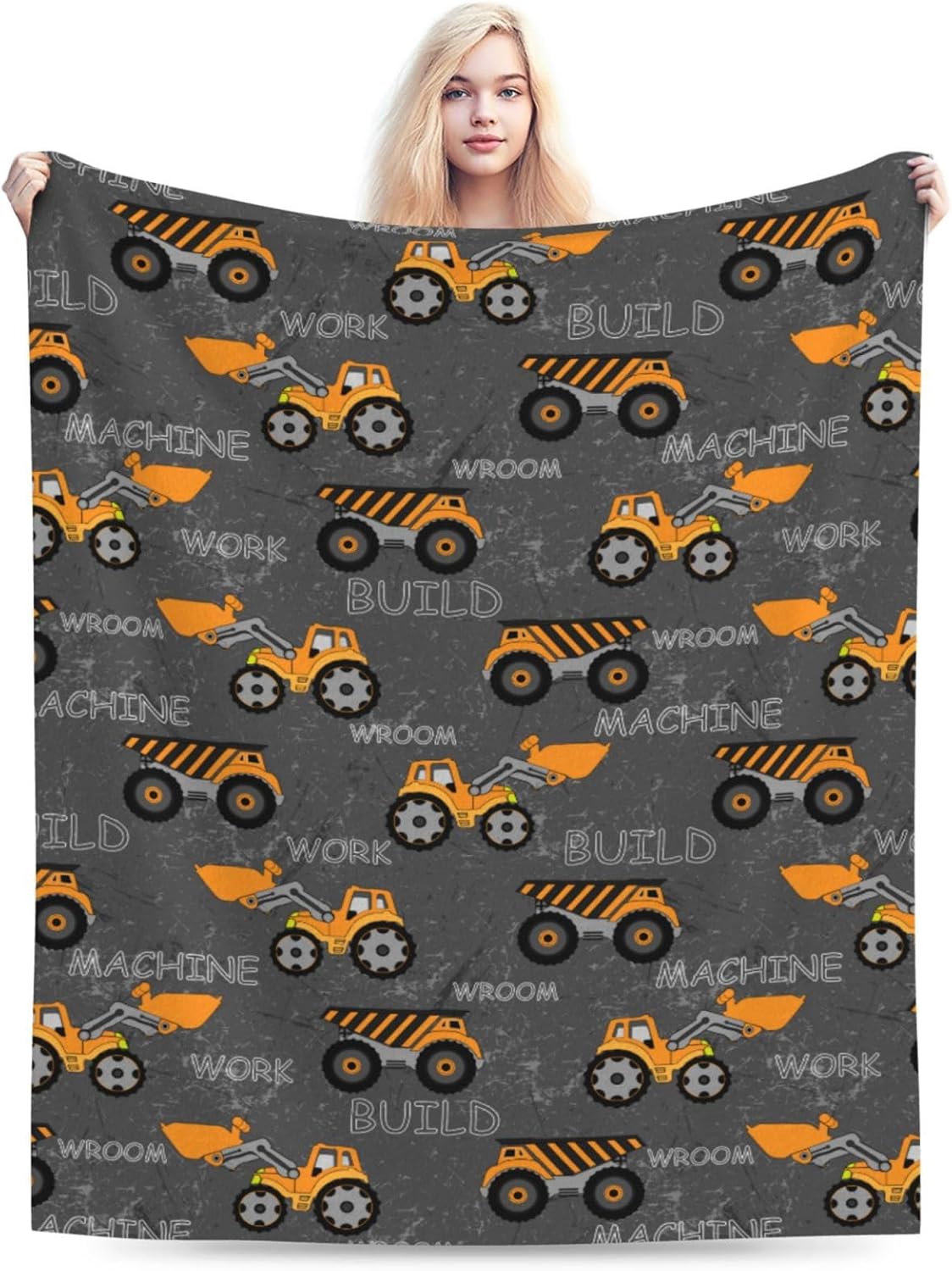 Monster Trucks Excavator Tractor Throw Blankets All Season Ultra Soft Warm Fleece Blanket for Home Bed Sofa Couch Chair Outdoor Travel Camping 40x30 Inch - Image 6