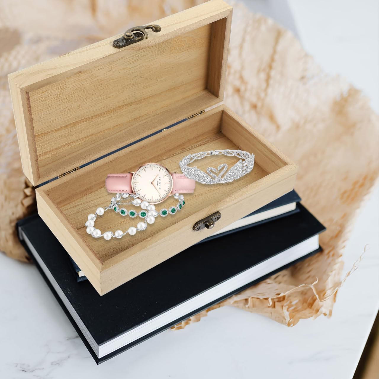 EXCEART Small Rectangular Jewelry Box 2-Pack - Compact Trinket Storage Case for Earrings Necklaces Bracelets - Lightweight Portable Organizer for Travel and Home image 4