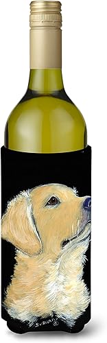 Caroline's Treasures SS8960LITERK Golden Retriever Botella de vino Hugger Botella Enfriador Manga Hugger Lavable a Máquina Aislante Plegable
