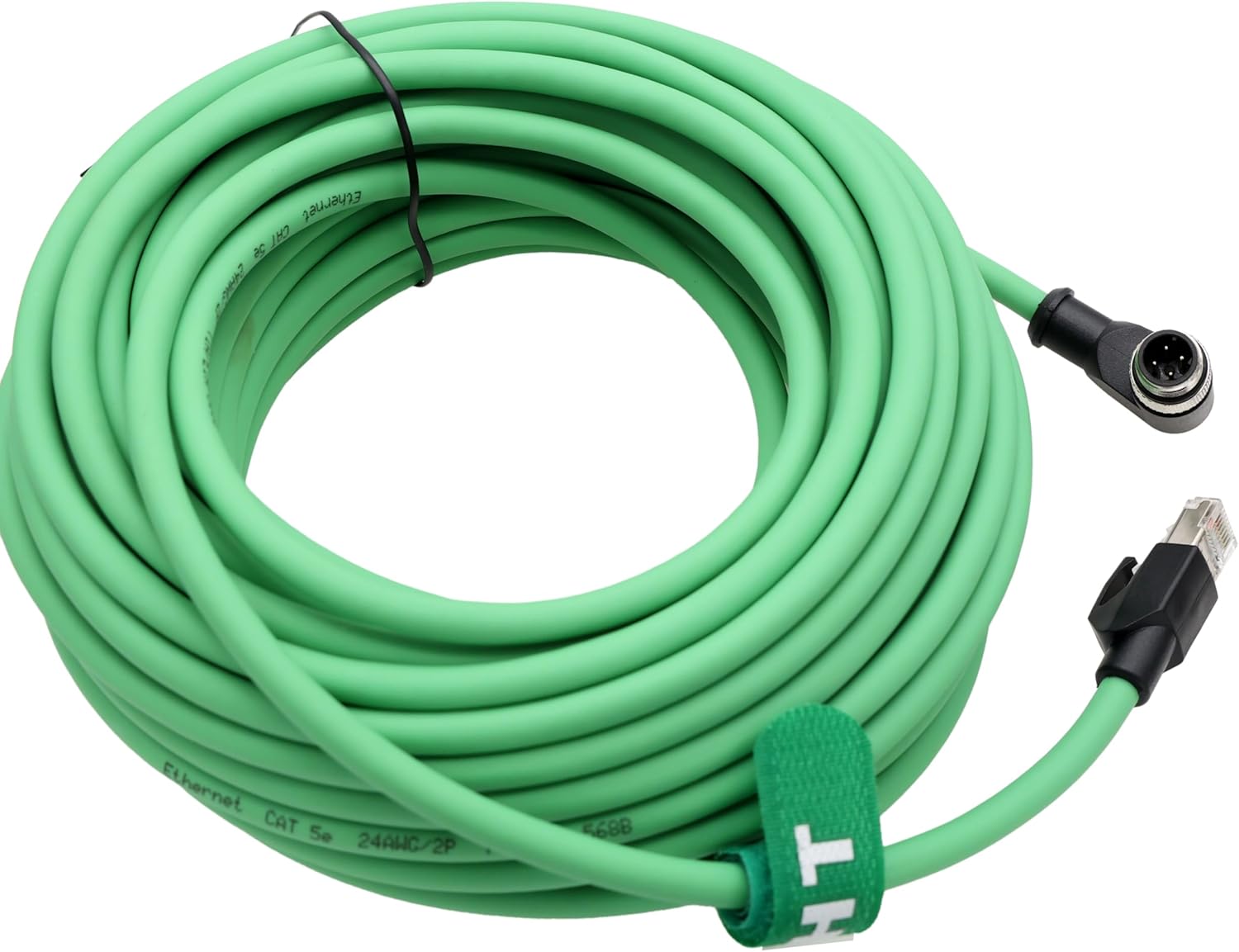 Ethernet Cable for Keyence IV2 Vision Sensor Camera Network Profinet Fieldbus EtherCAT PLC, M12 4 Pin D-Code Male Right Angle to RJ45 Shielded CAT5e 3m
