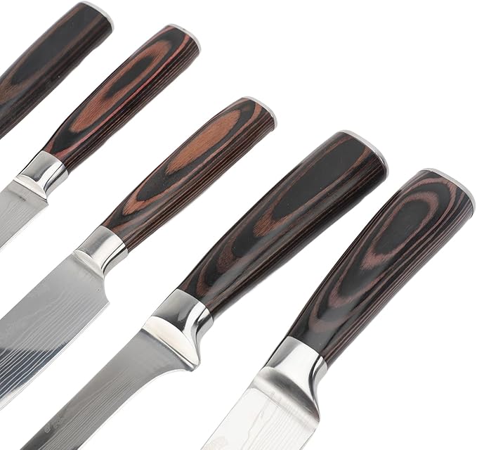 Set Cuchillos Cocina 10 Piezas Acero Inoxidable Madera miniatura 7