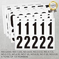 Vista 2 de Números autoadhesivos de 1.5 pulgadas para buzón, números de casa, número de buzón reflectante, número de botes de basura, para exterior, 120