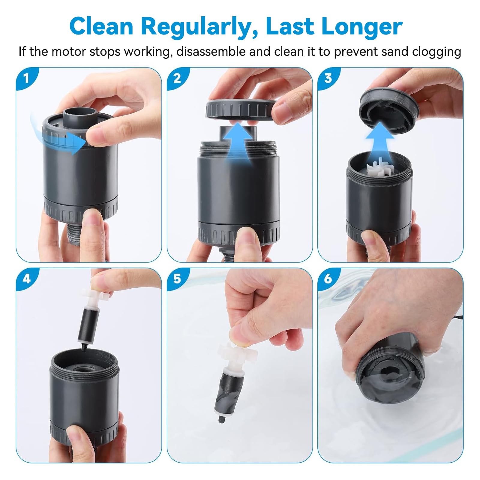fishkeeper DC Controller Aspirateur à mulm pour aquarium électrique avec débit réglable 6 en 1 - Kit de changement d'eau électrique sûr et nettoyant pour gravier - 25 W