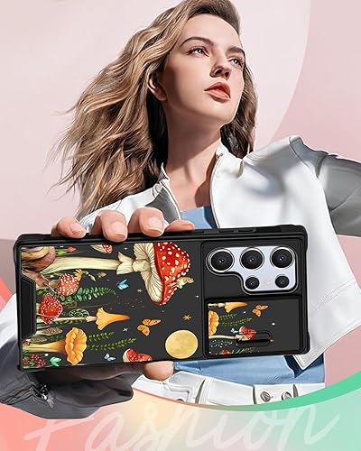 Miniatura 6 de Funermei Funda 2 en 1 para Samsung Galaxy S24 Ultra para mujer, bonita funda de teléfono para niñas, diseño único de hongos, funda de cámara