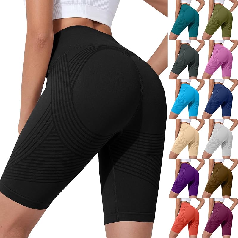 Solenao Women's 3D Anti-Cellulite Leggings Short Summer Leggings, Fittabella Push Up Sculpture Compression Lipedema Graduated Control Anti High Waist Seamless Fitness Yoga Tights