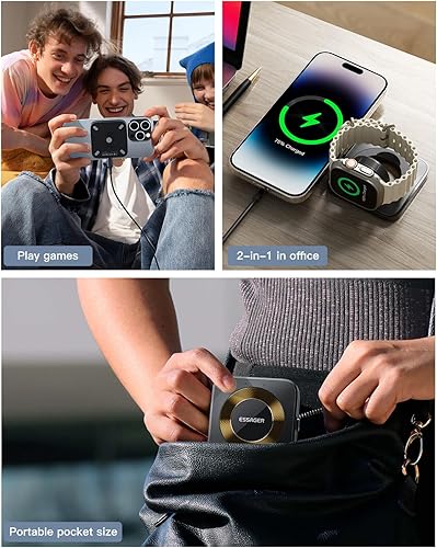 Miniatura 8 de Estación de carga inalámbrica 2 en 1 magnética desmontable, cargador magnético inalámbrico para Apple, compatible con iPhone 15141312, Airpods