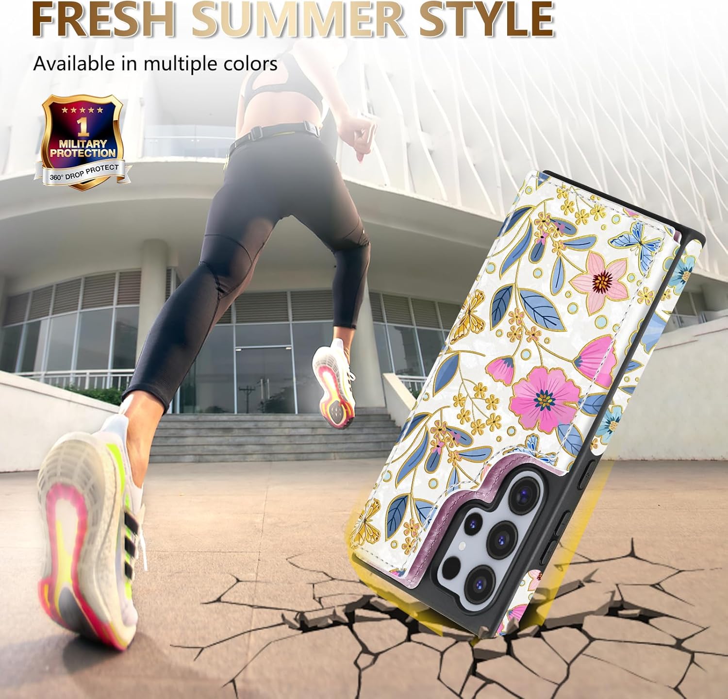 NNH Compatible with Samsung Galaxy S25 Ultra Wallet Case with RFID Blocking Card Slots Flip PU Leather Kickstand Double Magnetic Clasp Design Cover for Galaxy S25 Ultra(6.8 inch-Butterfly Flowers) - Image 7