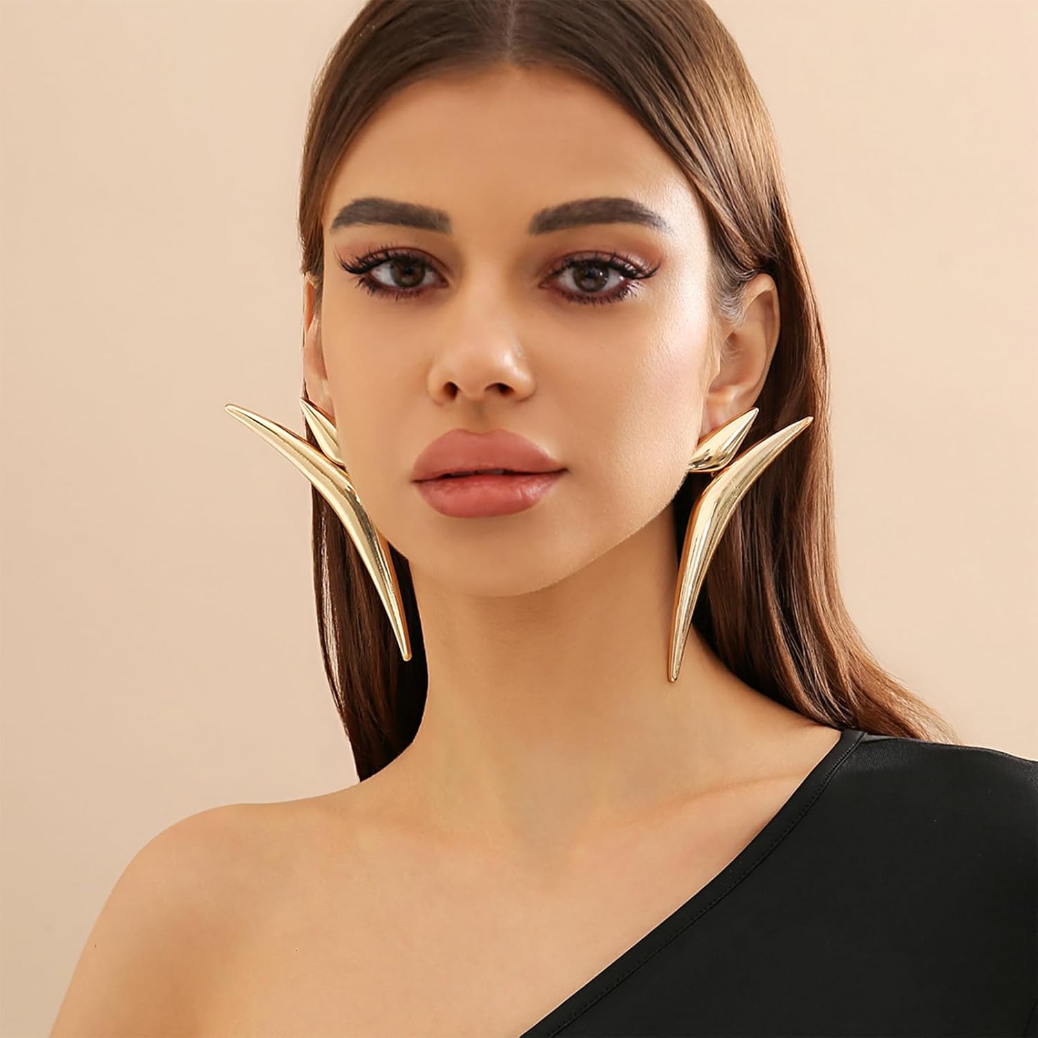 Gold Statement Earrings for Women Exaggerated Geometric Drop Dangle Earrings Trendy Fashion Gold Jewelry - Image 3