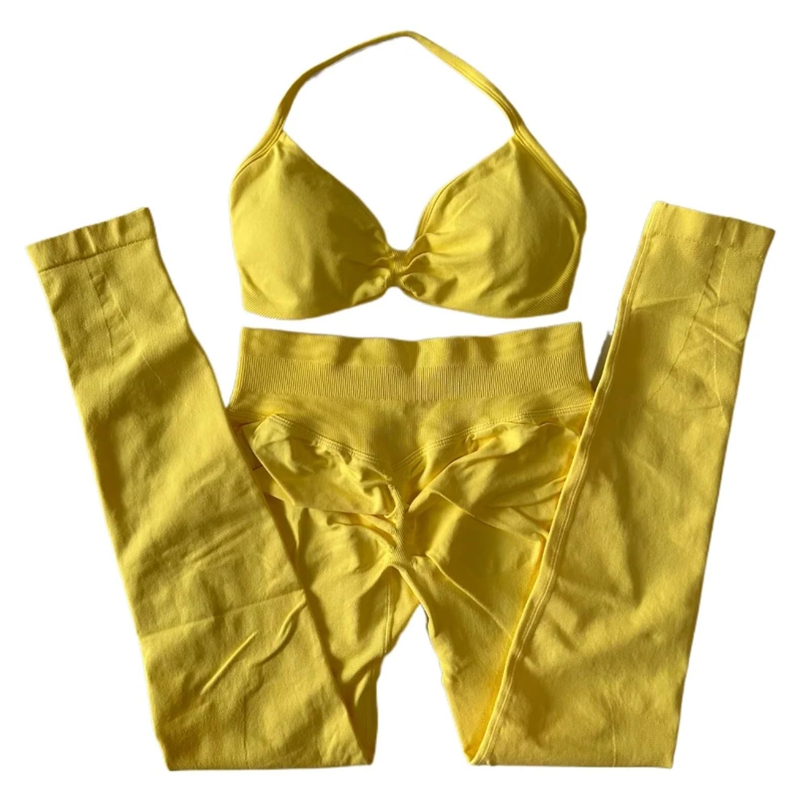 Sport Set Damen 2-teiliges Set mit Riemchen-Yoga-BH, Sport-Top, Workout-Leggings-Set, nahtloses Fitnessstudio-Set, Fitness-Kleidung, Outfit(Color 8,M)