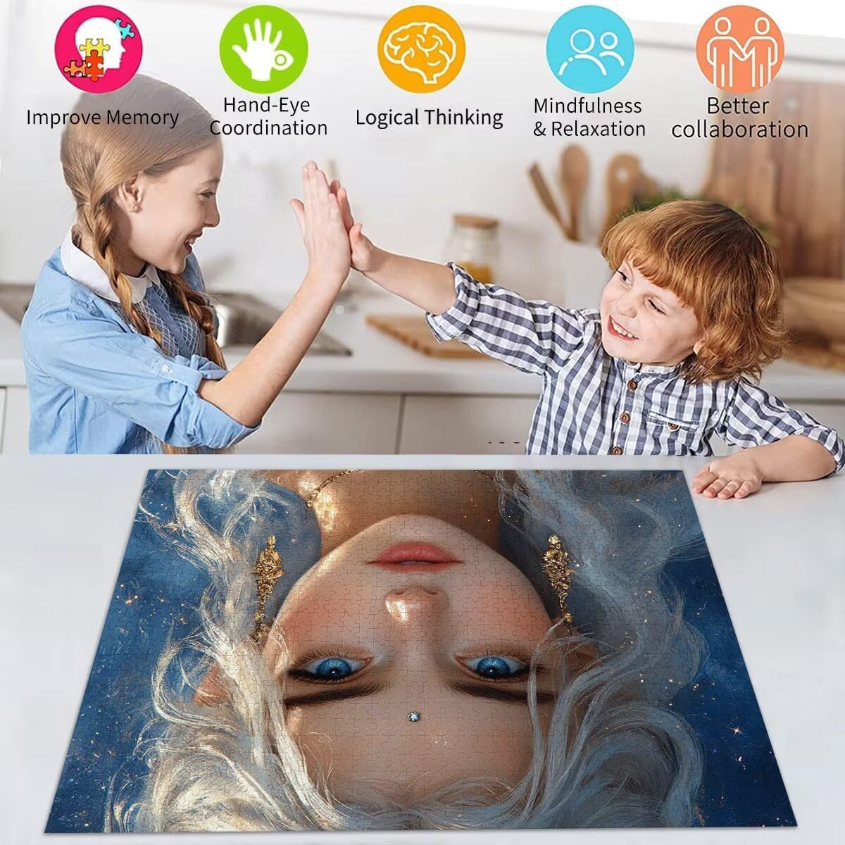 Donna Jigsaw Puzzle Adulti 2000 pezzi Jigsaw Puzzles Classici Arte Impossibili Grandi Dimensioni Cartone Animato per Adulti e Ragazzi Divertimento Giochi Rilassamento e Intelligence 70x99cm t-823