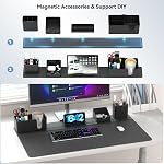 KDD Large Desk Pad with Magnetic Desk Organizer Set, Modular Desktop Storage System with Phone Stand, Pen Holder, Cup Holder & Card Organizer, DIY Workspace Accessories for Office Home