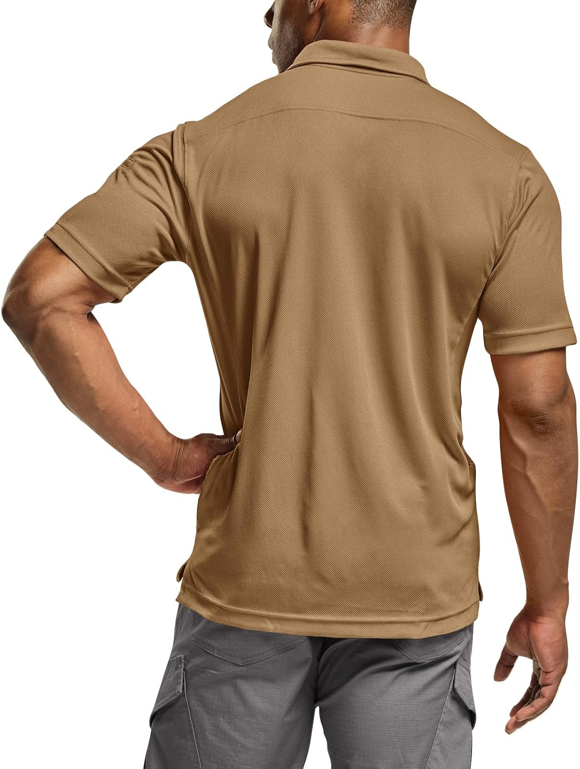 CQR Men's Polo Shirts, Tactical Short Sleeve Golf Performance Shirts, Lightweight Dry Fit UPF 50+ Pique - Image 4