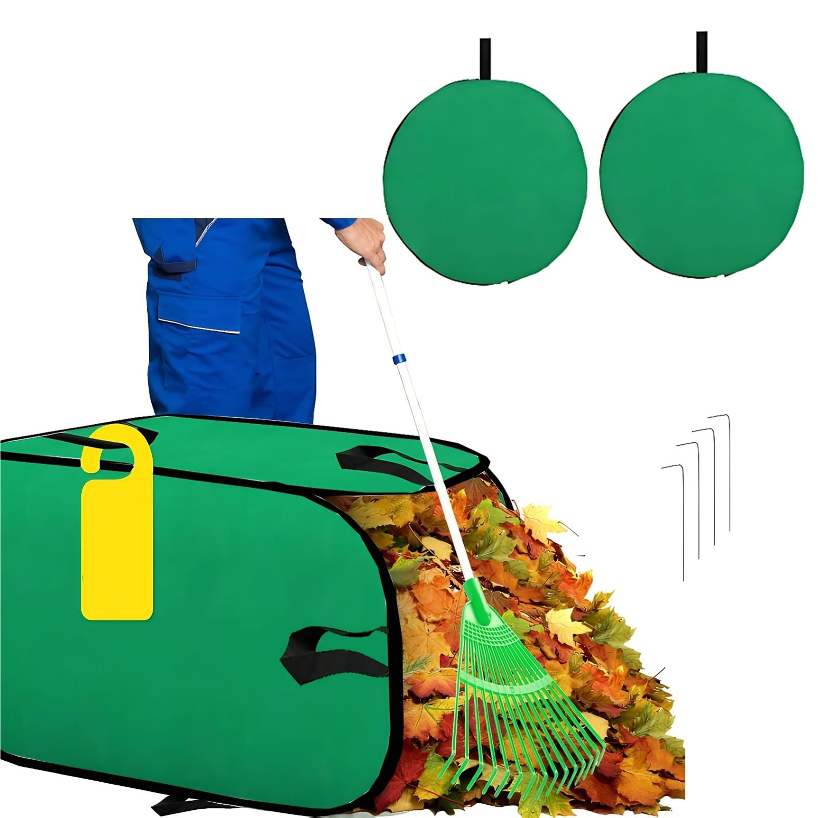 Garden Waste Bags With Handles 2PCS Foldable Leaf Collector Garden Bag For Yard Waste Portable Lawn Trash With Handles Multipurpose Storage Sack
