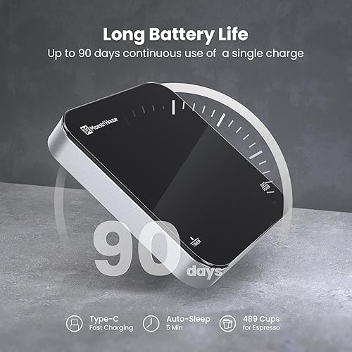 Miniatura 5 de Maestri House Mini báscula de café con temporizador, báscula de espresso recargable USB-C, escala precisa de 4.4 lbs0.00 oz para café expreso