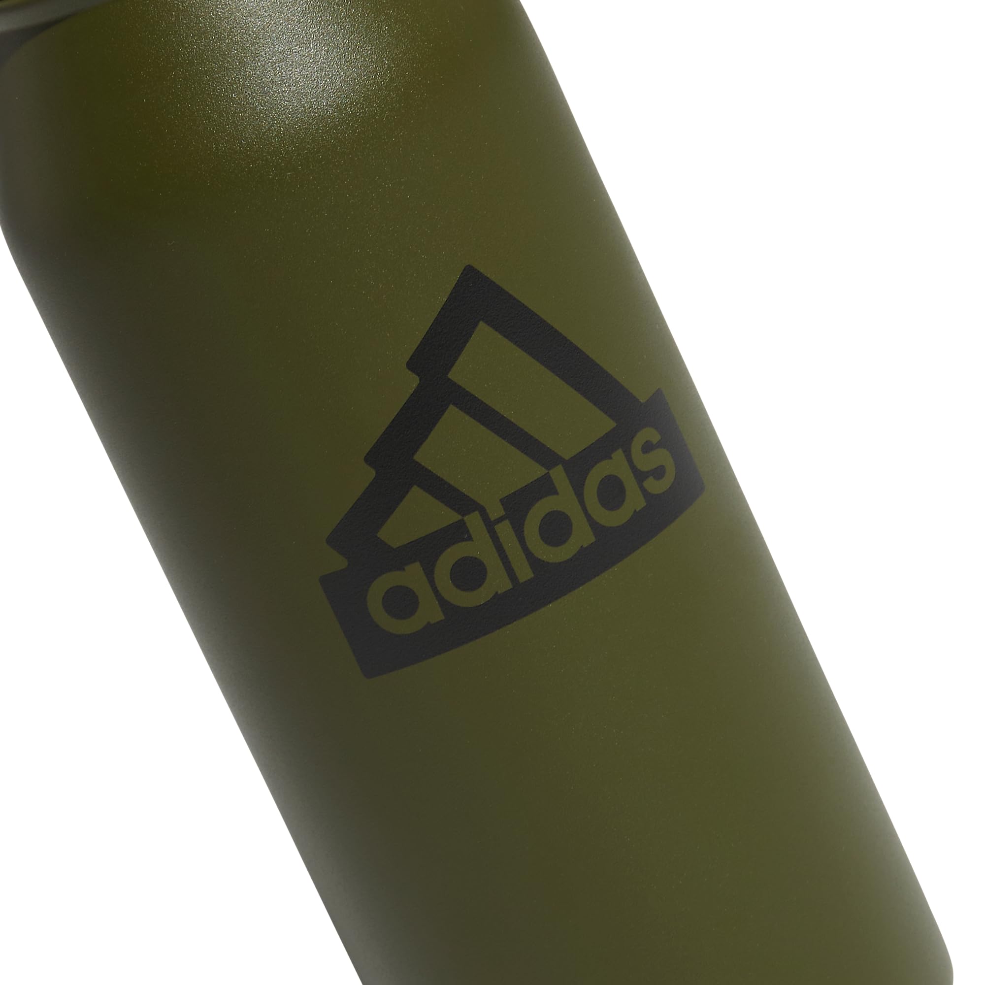 adidas Botella de agua de metal de 32 onzas, acero inoxidable 18/8 aislado de doble pared, color verde oliva y negro, talla única