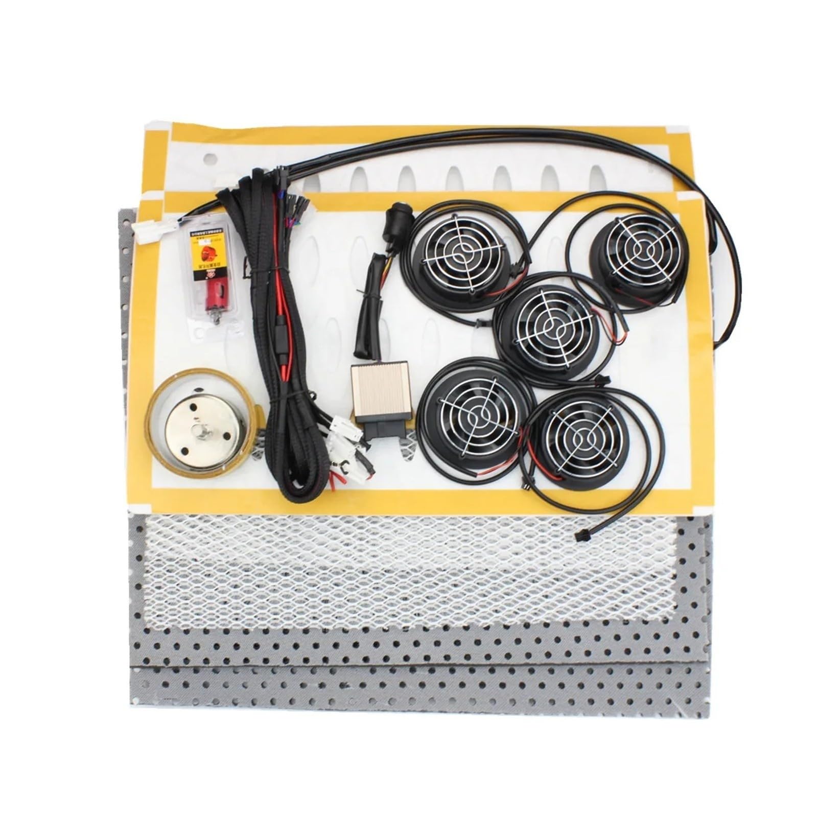 Almohadilla calefactora universal for asiento de coche 12 V con 5 ventiladores Asientos calefactables integrados kit interruptor giratorio 6 niveles