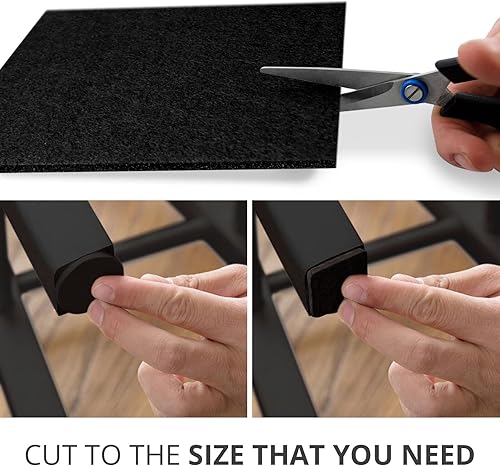 Miniatura 4 de X-PROTECTOR - Almohadillas de fieltro para muebles, 8 piezas, hojas de fieltro negro resistentes de 6 x 4 38 pulgadas. Corta almohadillas grandes