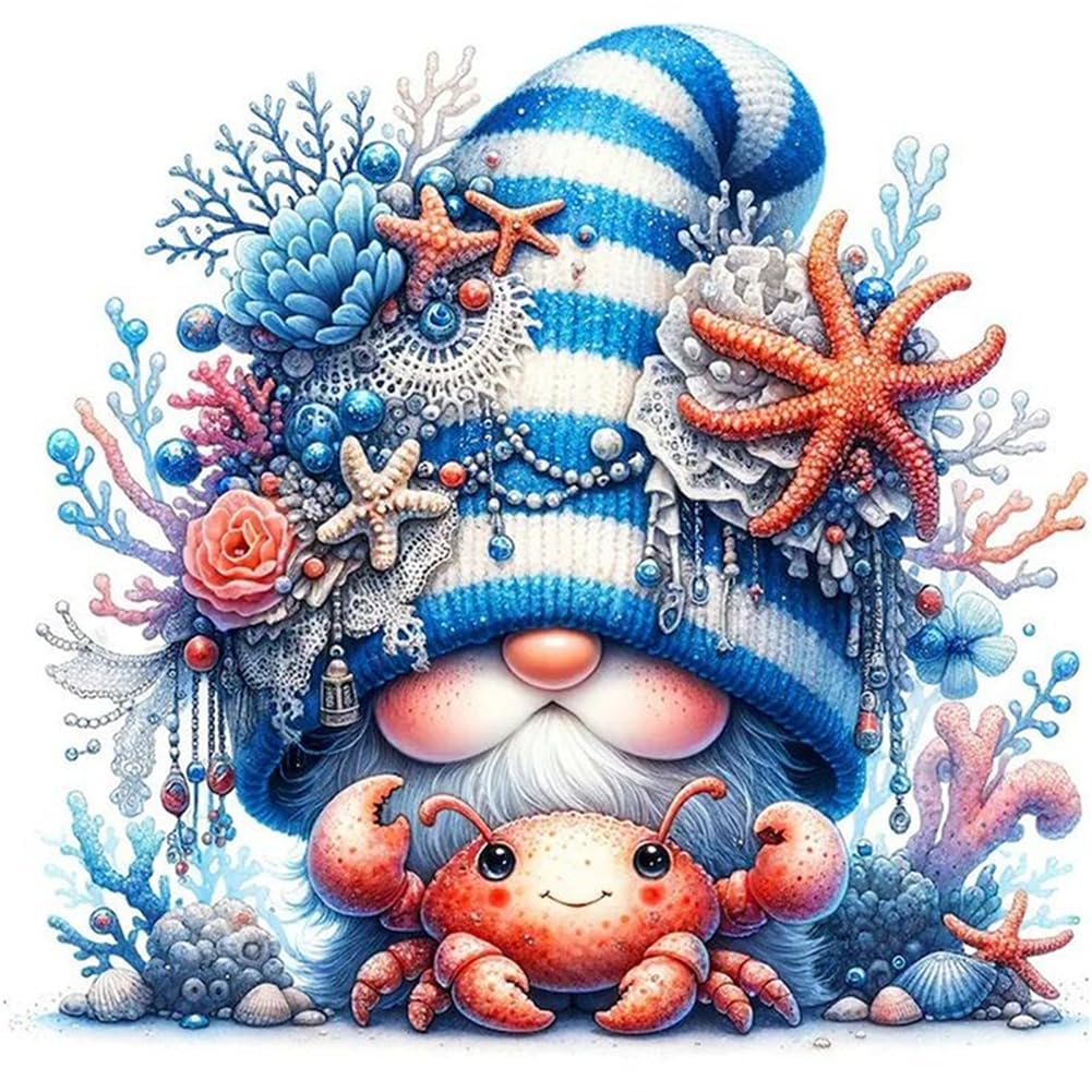 Fiorky Cross Stitch Kits for Adults - Full Embroidery Eco-cotton Thread 11CT Printed Gnome Cross Stitch Kit Art Crafts Embroidery Kits for Adults Beginners