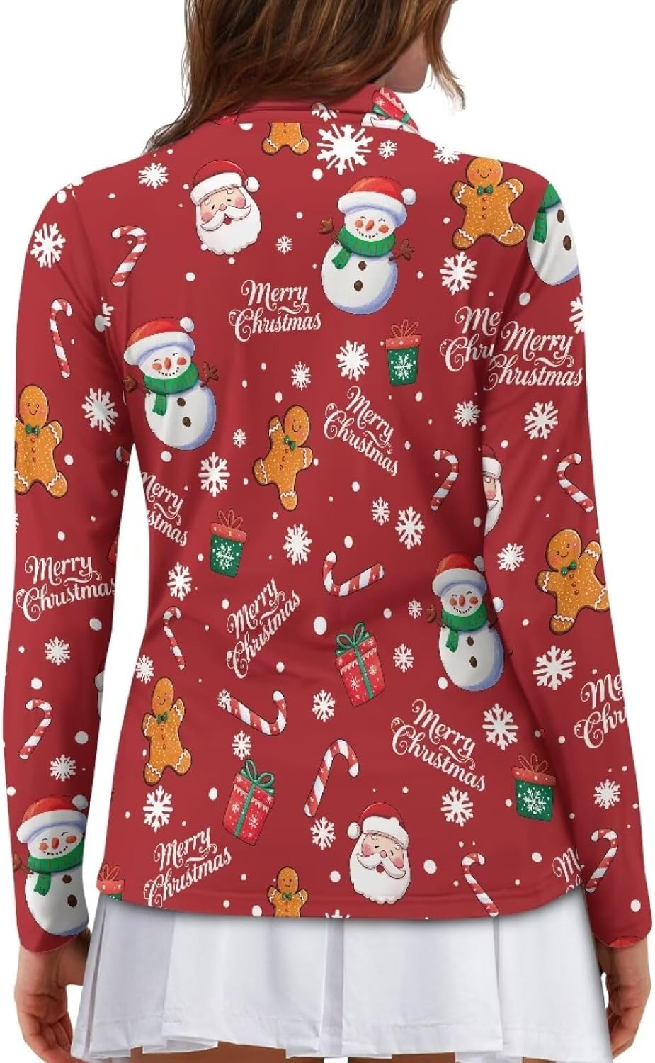 GULANGYU Women’s Golf Shirt Long Sleeve Christmas Shirt for Women, Workout Pullovers Athletic Clothes for Outdoor Sports