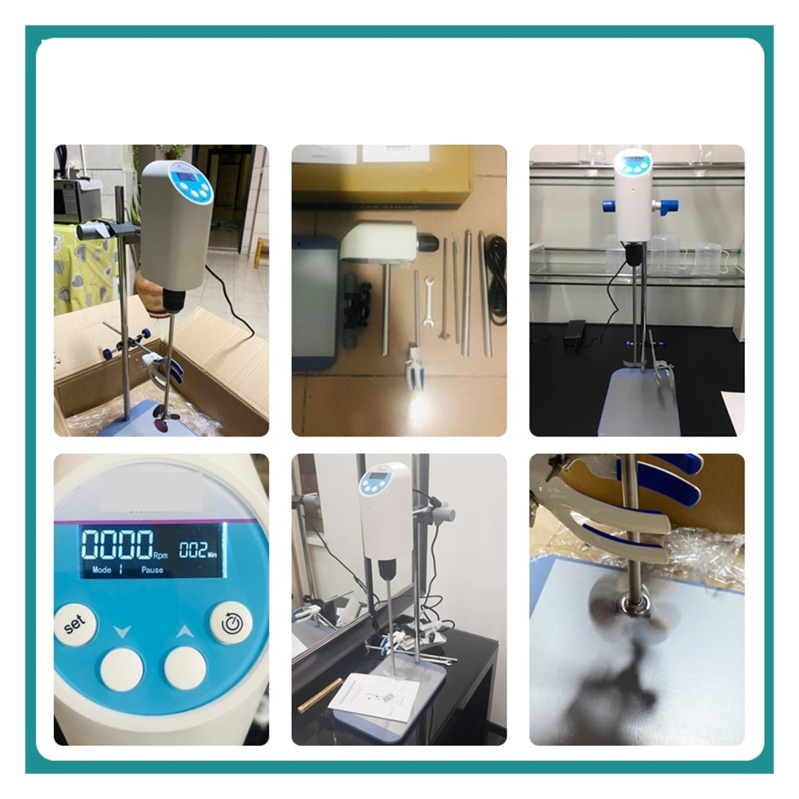 Viskosimeter, 110 V bis 220 Laborrührer, elektrischer Rührer, Digitalanzeige, Labormischer, Laborausrüstung, maximale Rührkapazität: 20 l(OSC-10L(LCD),EU plug)