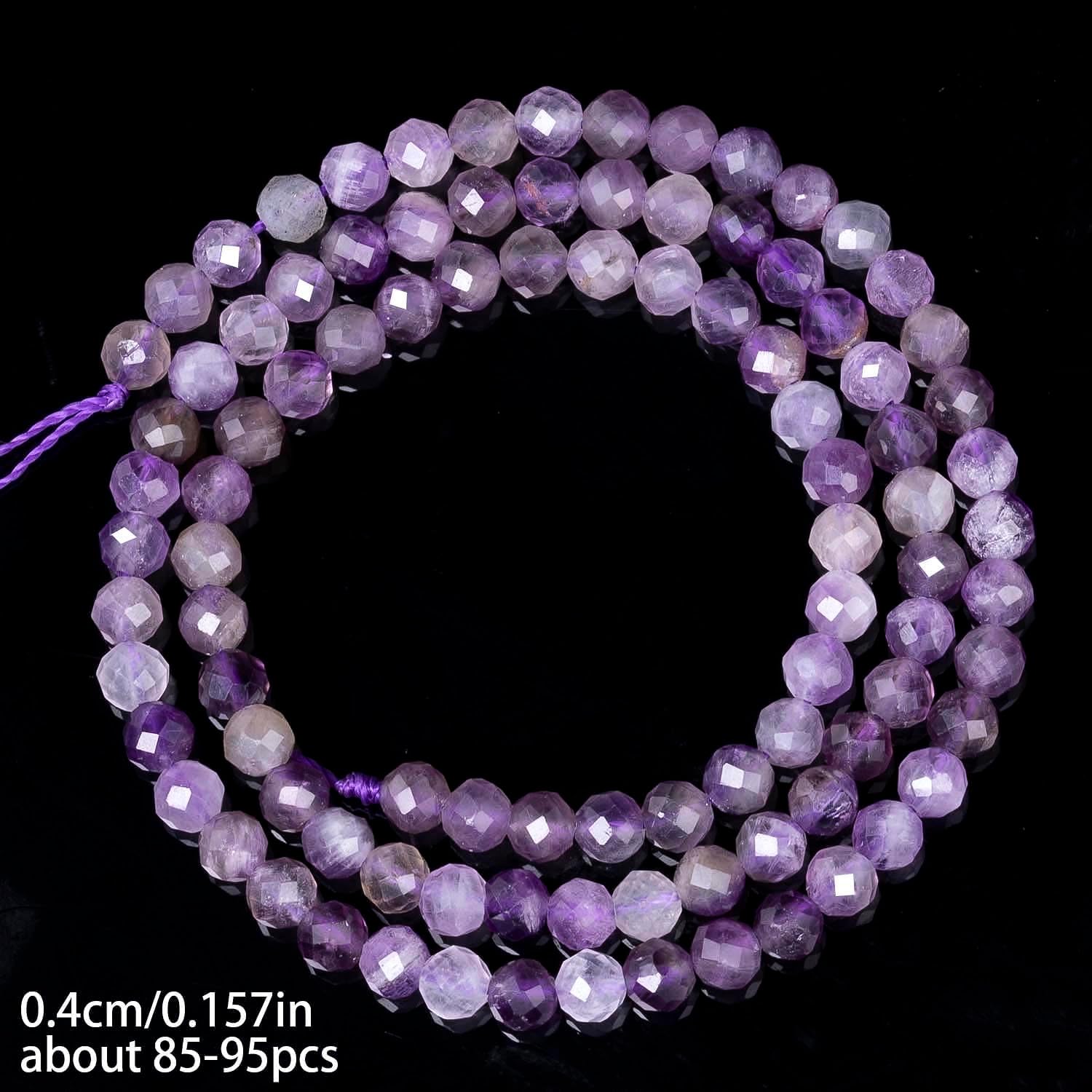 4mm 120pcs Natural Amethyst Stone Beads, Songxi Small Faceted Round Loose Gemstone for Jewelry Making, DIY Art and Craft, Bracelet Necklace (1 Strand) - Image 5