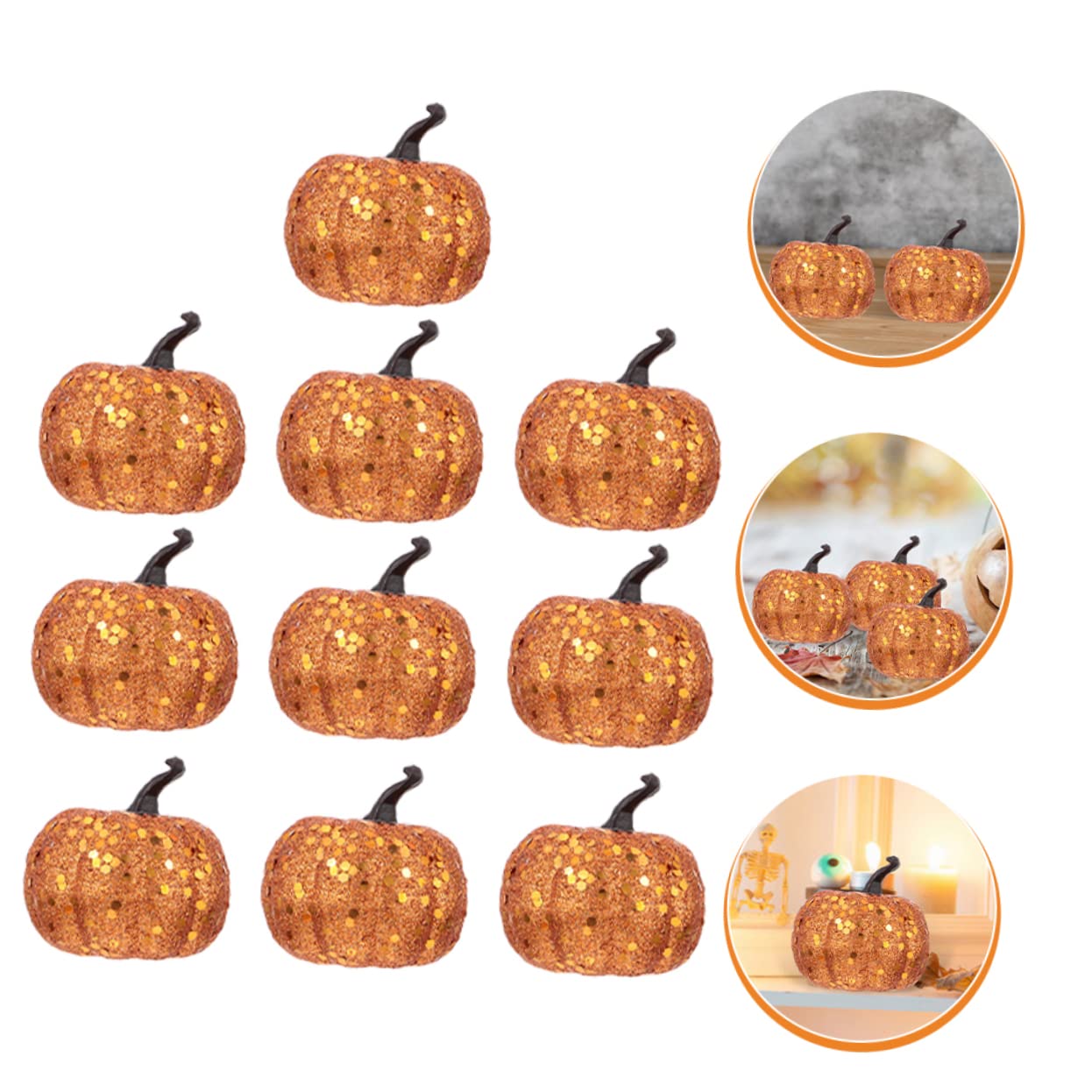Abaodam 30stücke Künstliche Kürbis-Dekoration Teiliges Für Halloween Herbst Leichte Ornamente Für Tischdekoration Erntefest Dankfest
